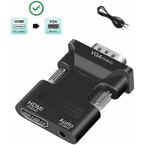 HDMI to VGA (Audio Jack)