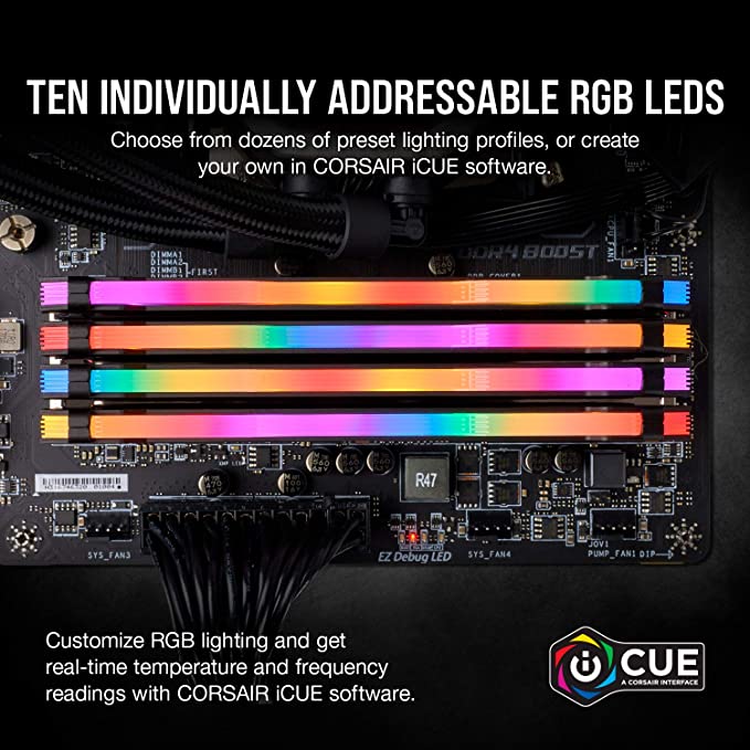 CORSAIR VENGEANCE RGB PRO BLACK DDR4 RAM 16GB (2x8GB) 3200MHz