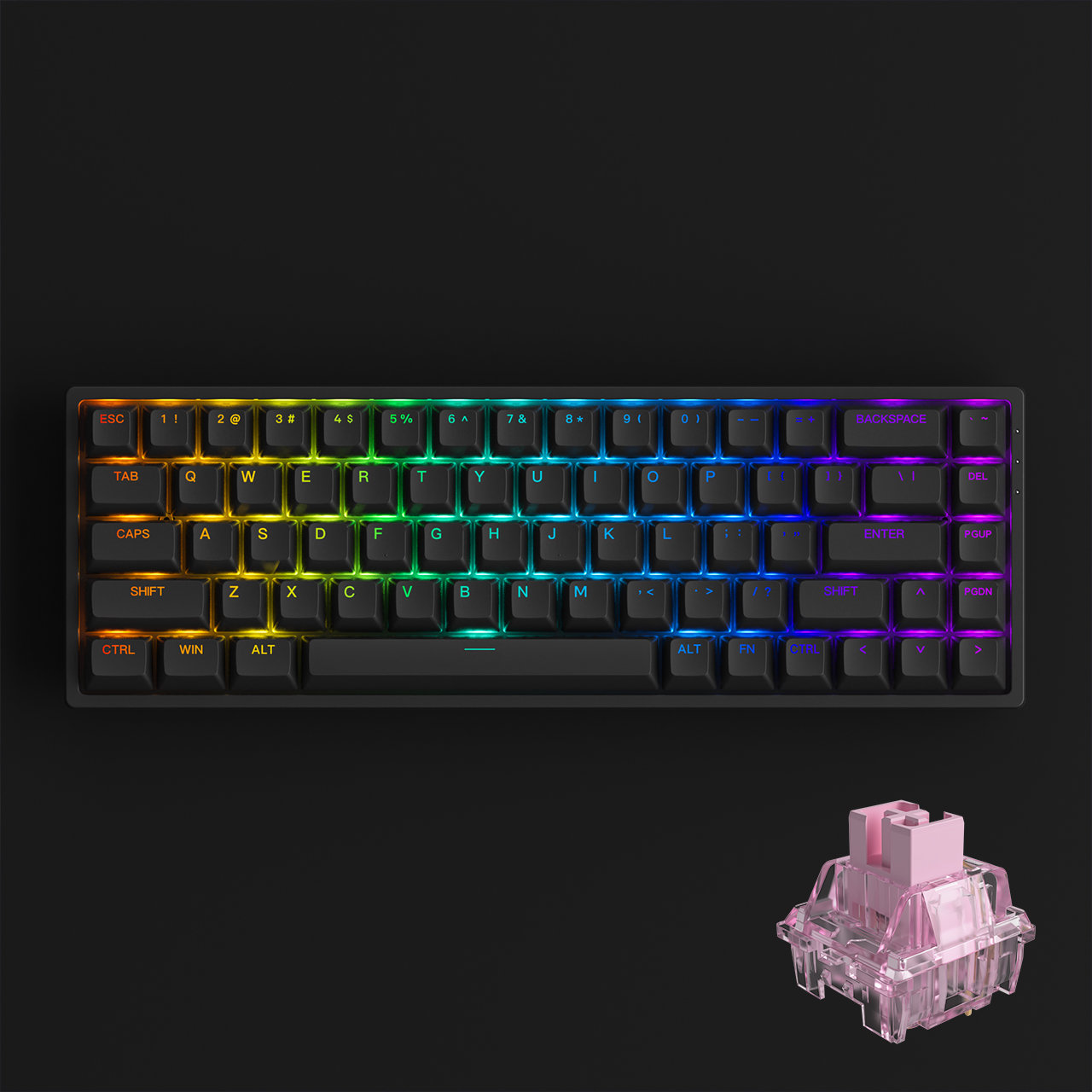 Akko 3068S Shine-Through Black CS Jelly Pink Switches