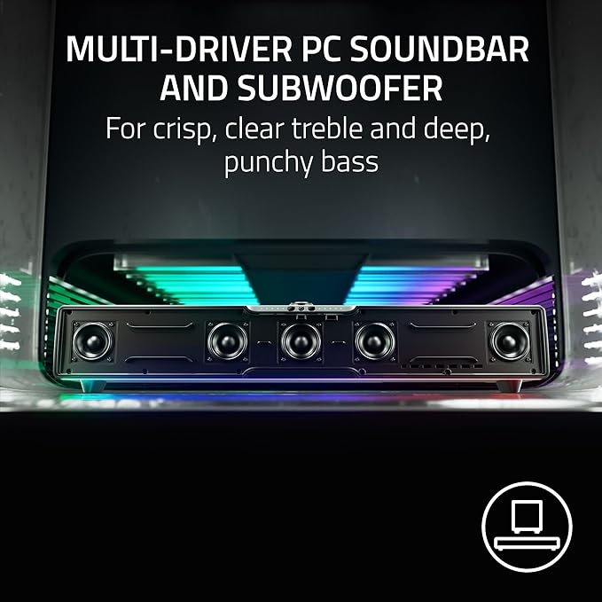 Razer Leviathan V2 Pro - AI-Powered Beamforming PC Gaming Soundbar with Subwoofer - EU +UK/HK/SG Packaging