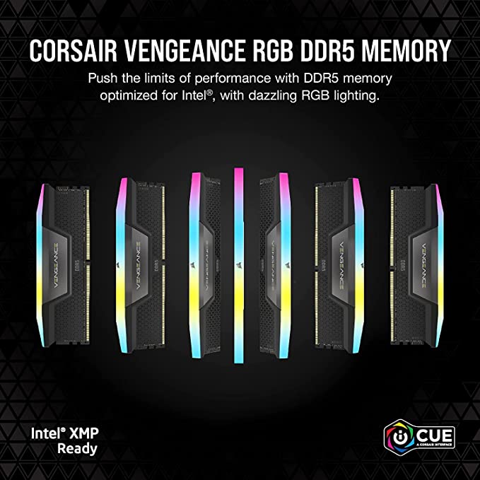 CORSAIR VENGEANCE RGB DDR5 RAM 64GB (2x32GB) 6000MHz