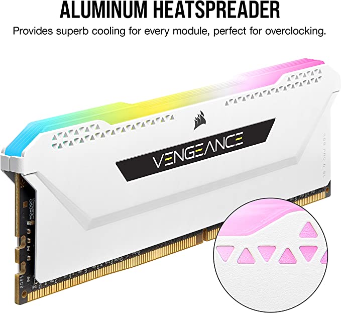 CORSAIR VENGEANCE RGB PRO SL WHITE DDR4 RAM 16GB (2x8GB) 3200MHz