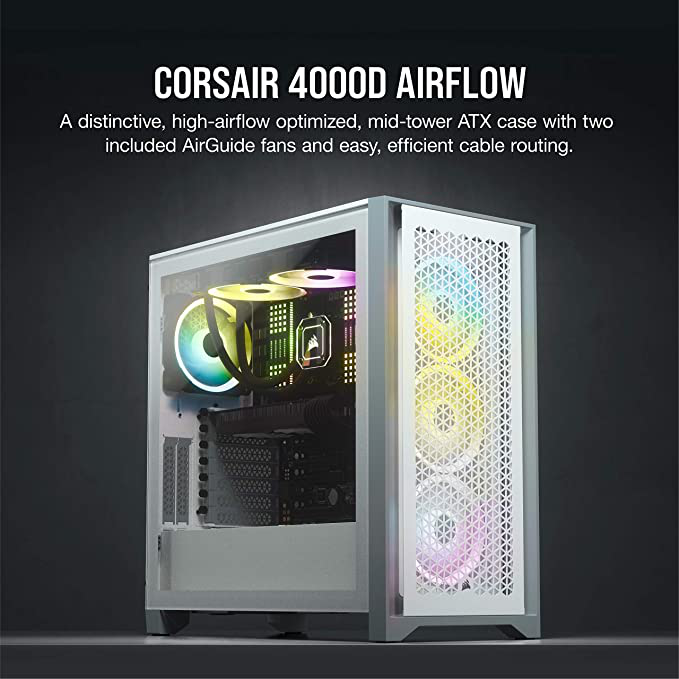 CORSAIR 4000D Airflow Tempered Glass Mid-Tower White