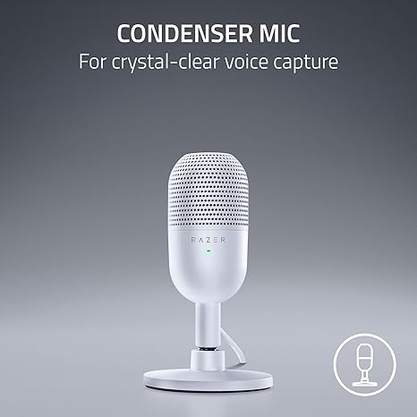 Razer Seiren V3 Mini White - Ultra-Compact USB Microphone