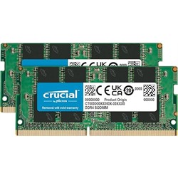 Laptop Crucial RAM 32GB, 64GB Kit (2x32GB) DDR4 3200MHz CL22 (or 2933MHz or 2666MHz) Laptop Memory